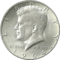 Moneda Estados Unidos Half Dolar Plata 1964 12,30 g