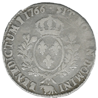 Moneda Francia Ecu de Béarn au bandeau Plata 1766 Pau 28,30 g