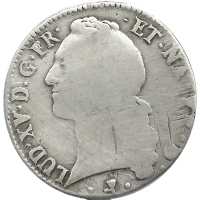 Moneda Francia Ecu de Béarn au bandeau Plata 1766 Pau 28,30 g