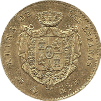 Moneda Isabel II 4 Escudos Oro 1866 Madrid 3,35 g