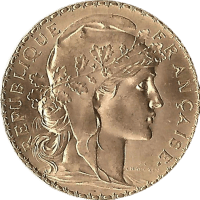Moneda Francia 20 Francos Oro 1910 6,45 g