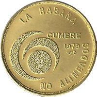 Moneda Cuba 100 Pesos Plata 1979 Cumbre no alineados 11,98 g