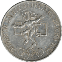 Moneda México 25 Pesos Plata 1968 Olimpiada México 22,48 g
