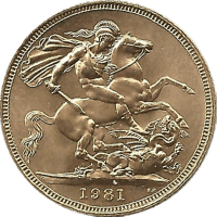 Moneda Reino Unido Soberano Oro 1981 7,99 g