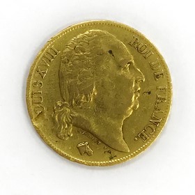 Moneda Francia 20 Francs Oro 1818 6,38 g