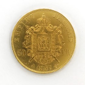 Moneda Francia 50 Francs Oro 1857 16,10 g