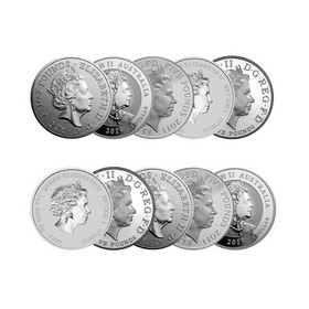 Lote 10 Monedas de 1 onza Variadas