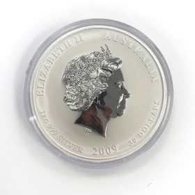 Moneda Australia 30 Dollars Año del Buey Plata 2009 1 Kg