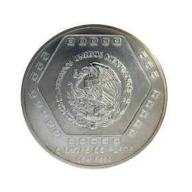 Moneda México 10 Pesos Nuevos Pirámide del Castillo Plata 1994 5 oz