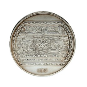 Moneda México 5 Pesos Nuevos Bajorelieve de El Tajín Plata 1993 1 oz