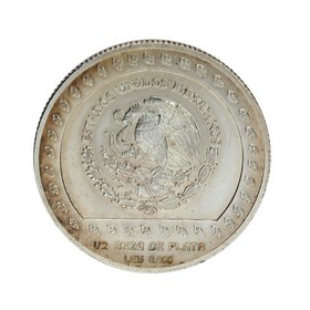 Moneda México 50 Pesos Guerrero Águila Plata 1992 1/2 oz