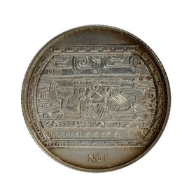 Moneda México 1 Peso Nuevo Bajorelieve del El Tajín Plata 1993 1/4 oz