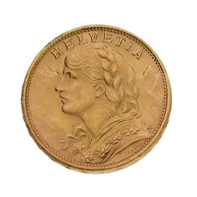 Moneda Suiza 20 Francos Oro 1949 6,45 g