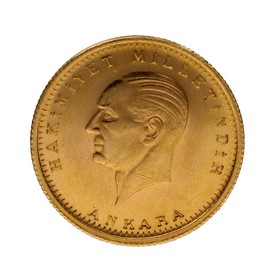 Moneda Turquía 250 Kurush Oro 1923 Ankara 44 17,95 g