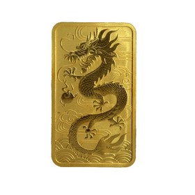 Moneda Australia 100 Dollars Dragón Rectangular Oro 2018 1 oz