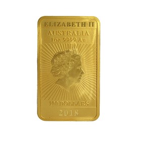 Moneda Australia 100 Dollars Dragón Rectangular Oro 2018 1 oz