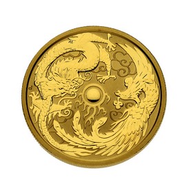 Moneda Australia 100 Dollars Dragón y Fénix Oro 2018 1 oz