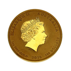 Moneda Australia 100 Dollars Dragón y Fénix Oro 2018 1 oz