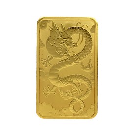 Moneda Australia 100 Dollars Dragón Rectangular Oro 2019 1 oz