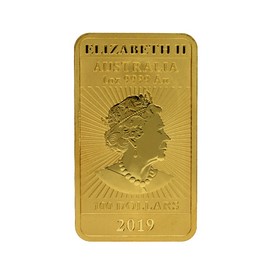 Moneda Australia 100 Dollars Dragón Rectangular Oro 2019 1 oz
