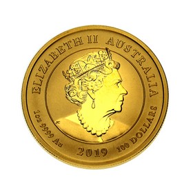 Moneda Australia 100 Dollars Dragón y Tigre Oro 2019 1 oz