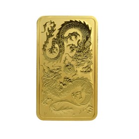 Moneda Australia 100 Dollars Dragón Rectangular Oro 2020 1 oz