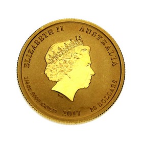 Moneda Australia 25 Dollars Año del Gallo Oro 2017 1/4 oz