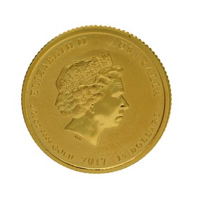 Moneda Australia 25 Dollars Año del Gallo Oro 2017 1/10 oz