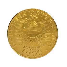 Moneda Austria 1000 Shilling Oro 1976 13,48 g