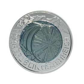 Moneda Austria 25 Euros Tunnelbau Plata y Niobio 2013 15,50 g