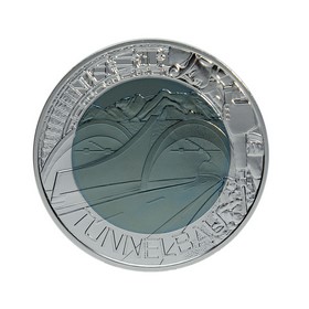Moneda Austria 25 Euros Tunnelbau Plata y Niobio 2013 15,50 g