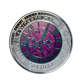 Moneda Austria 25 Euros Die Zeit Plata y Niobio 2016 15,50 g