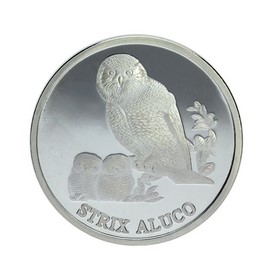 Moneda Corea del Norte 20 Won Strix Aluco Plata 2015 1 oz