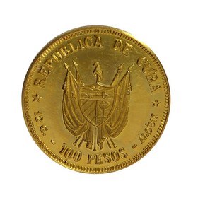 Moneda Cuba 100 Pesos Oro 1977 11,95 g