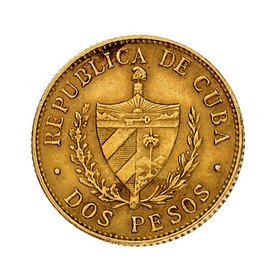 Moneda Cuba 2 Pesos Oro 1916 3,33 g