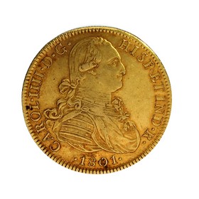 Moneda 8 Escudos Oro 1801 México FT 26,99 g