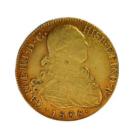 Moneda 8 Escudos Oro 1808 Popayan JF 27,01 g