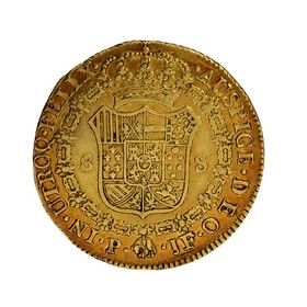 Moneda 8 Escudos Oro 1808 Popayan JF 27,01 g