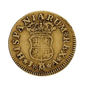 Moneda 1/2 Escudo Oro 1743 Madrid JA 1,72 g