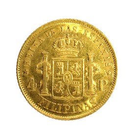 Moneda 4 Pesos Oro 1868 Manila 6,72 g