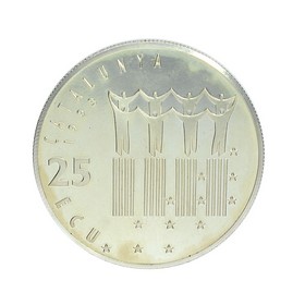 Moneda 25 Ecus Pau Caslas Plata 1993 Cataluña 25 g