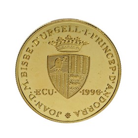 Moneda Andorra 25 Diners Oro 1996 7,77 g