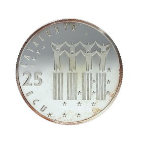 Moneda 25 Ecus Gaudi Plata 1994 Cataluña 25 g
