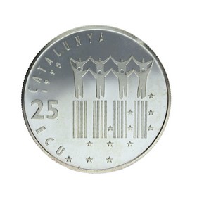 Moneda 25 Ecus Narcis Monturiol Plata 1995 Cataluña 25 g