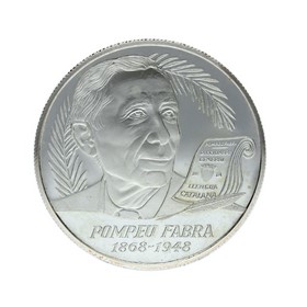 Moneda 25 Ecus Pompeu Fabra Plata 1996 Cataluña 25 g