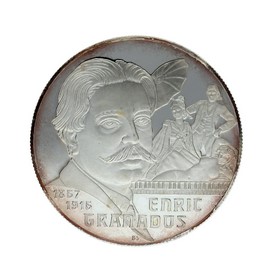 Moneda 25 Ecus Enric Granados Plata 1996 Cataluña 25 g