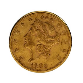 Moneda Estados Unidos 20 Dollars Oro 1882 33,40 g