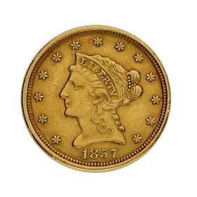 Moneda Estados Unidos 2 1/2 Dollars Oro 1857 4,16 g