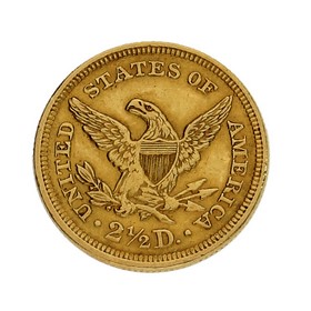 Moneda Estados Unidos 2 1/2 Dollars Oro 1857 4,16 g
