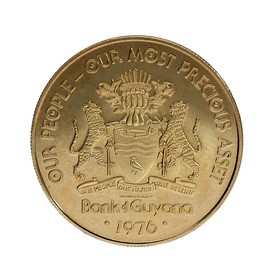 Moneda Guayana 100 Dollars El Dorado Oro 1976 5,92 g